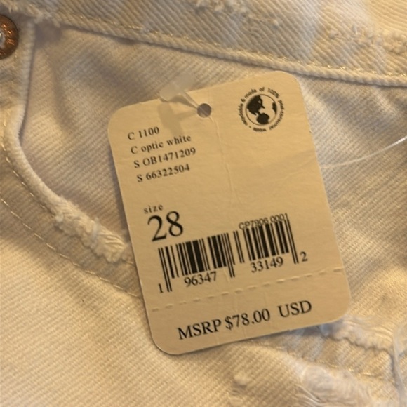 We the Free 100% Cotton NWT White Denim Shorts Trendy Fresh Summer Casual S/28W - Picture 8 of 10